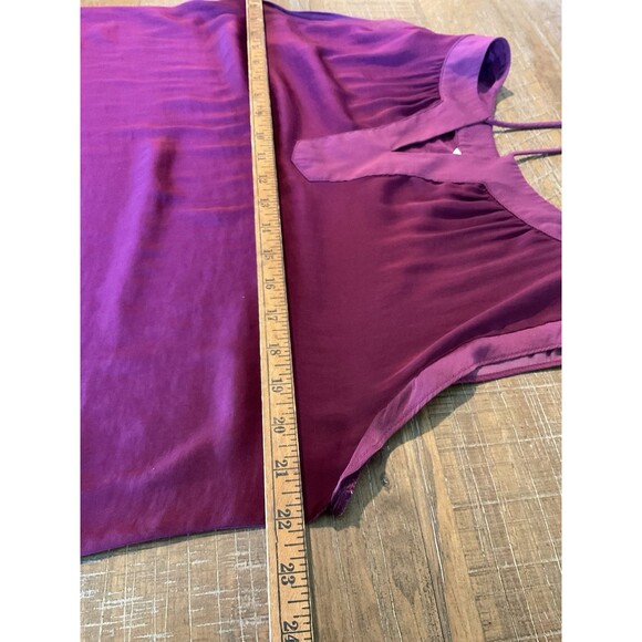 Sweet Grey V-Neck Purple Maroon Flowy Top XL Shirt Blouse Women X-Large - Picture 8 of 9